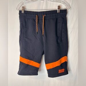 Jack & Jones Core Men’s Athletic Black and Orange Shorts Adjustable Waistband S